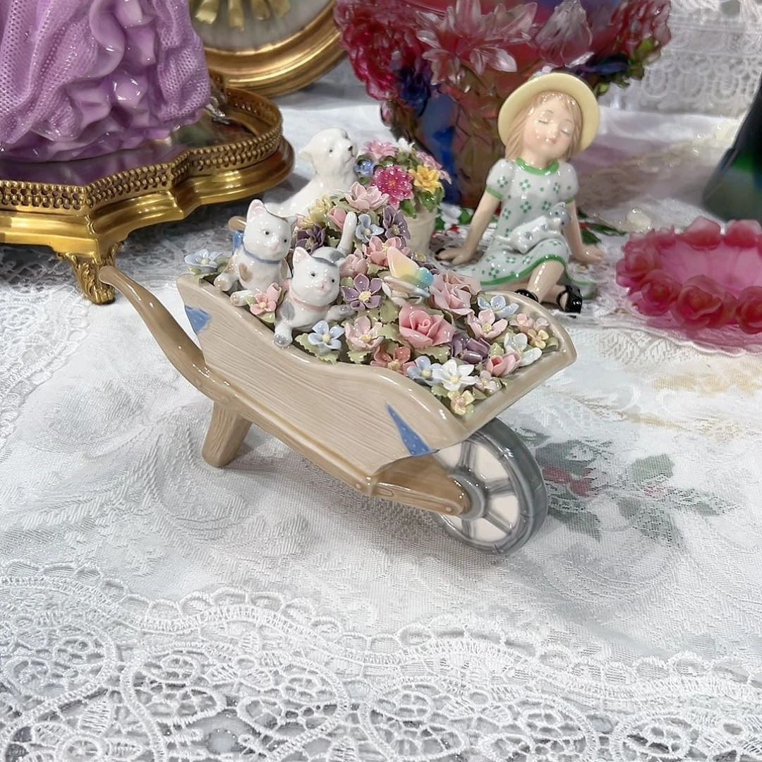 陶瓷0135福利猫咪花车音乐盒