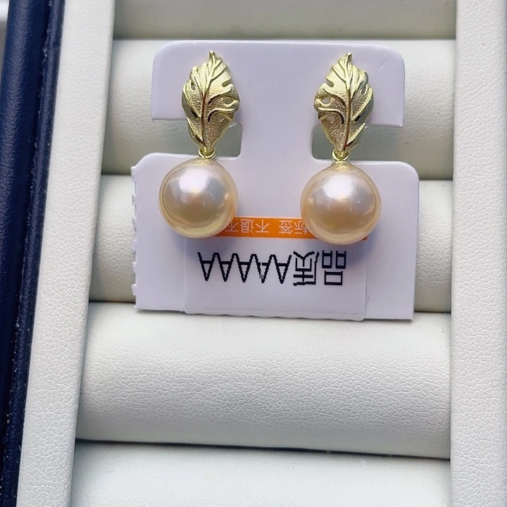 银S925镶嵌耳饰淡水珍珠w27