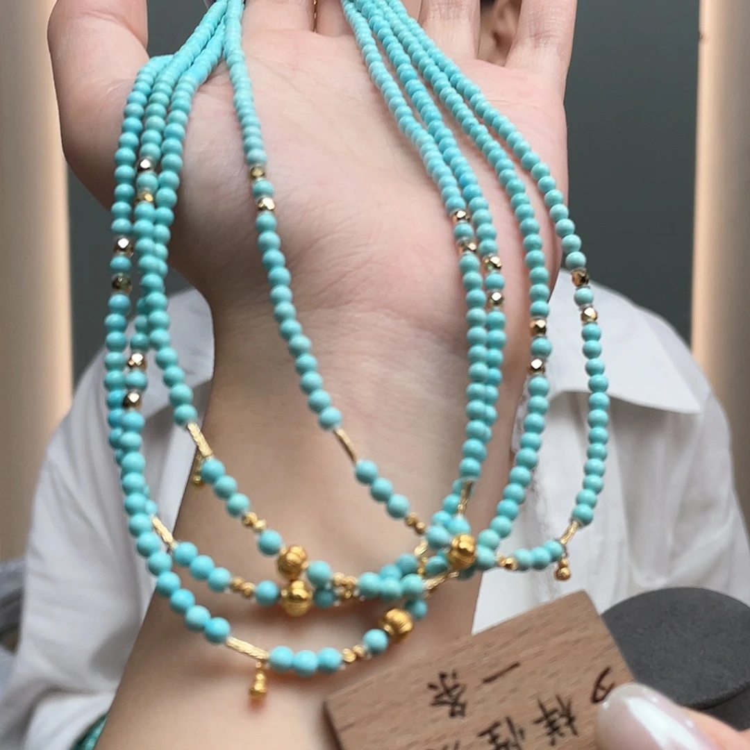 绿松石18K金镶嵌颈饰