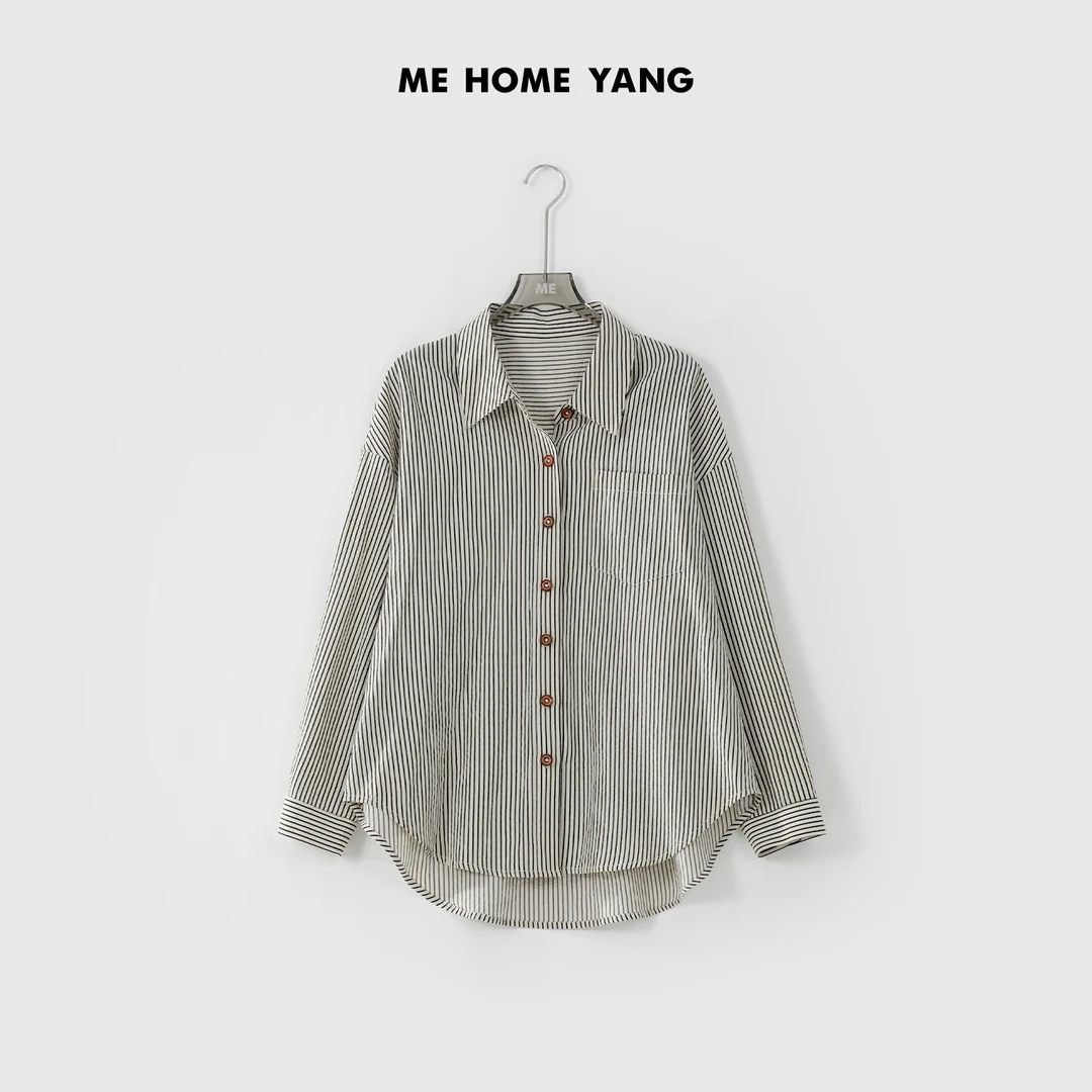 ME【中古衬衣条纹衬衫】设计师新款时尚百搭通勤气质衬衫MEQS5729