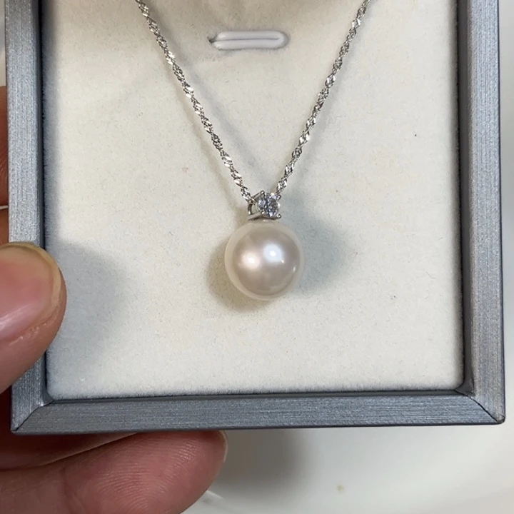 淡水珍珠颈饰银S925镶嵌不*