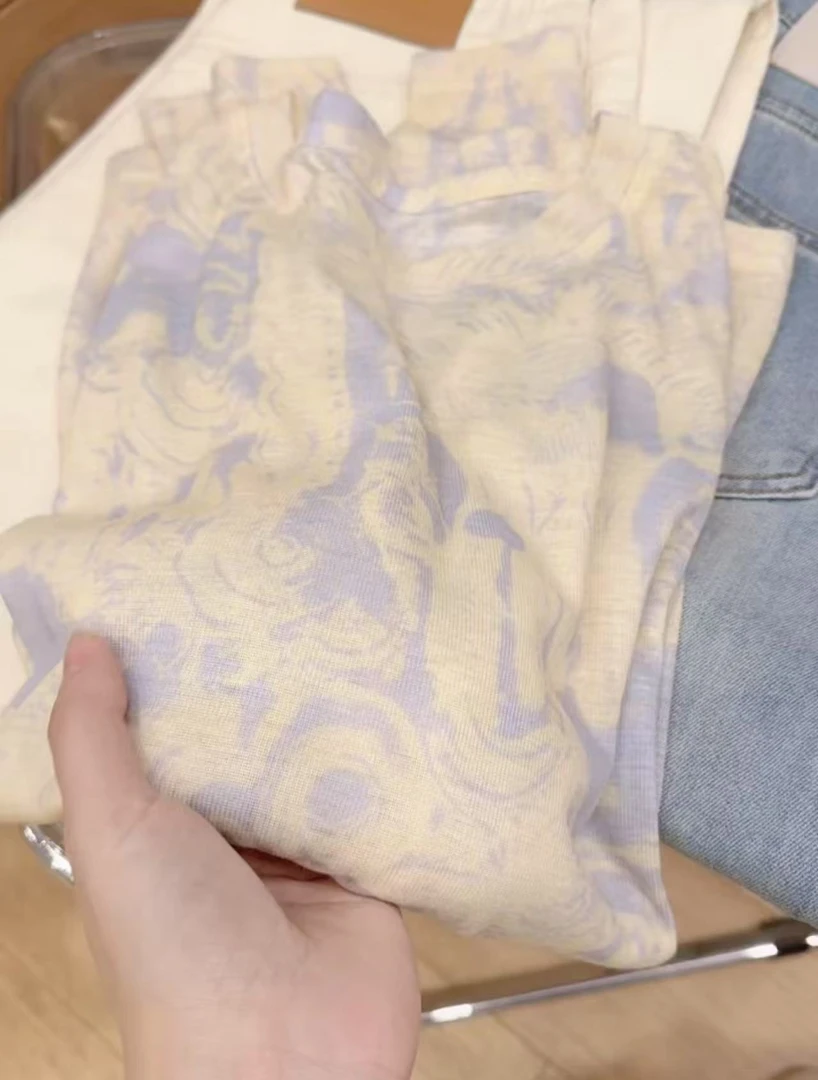 七言家巨舒服！ins穿搭#山葵黄晕染柔软可防晒长袖@