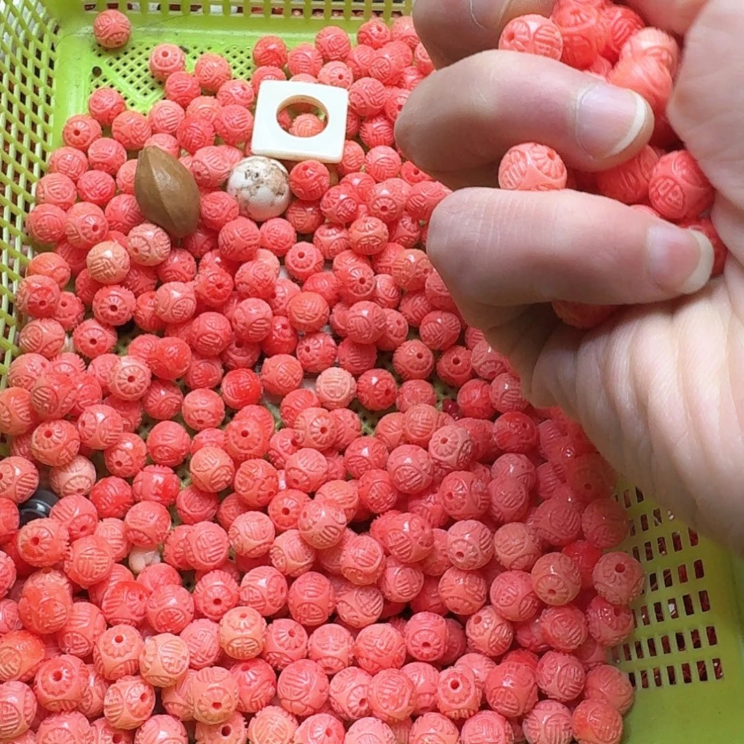 玛瑙/玉髓合金珠宝半成品50颗10mm粉压隔珠