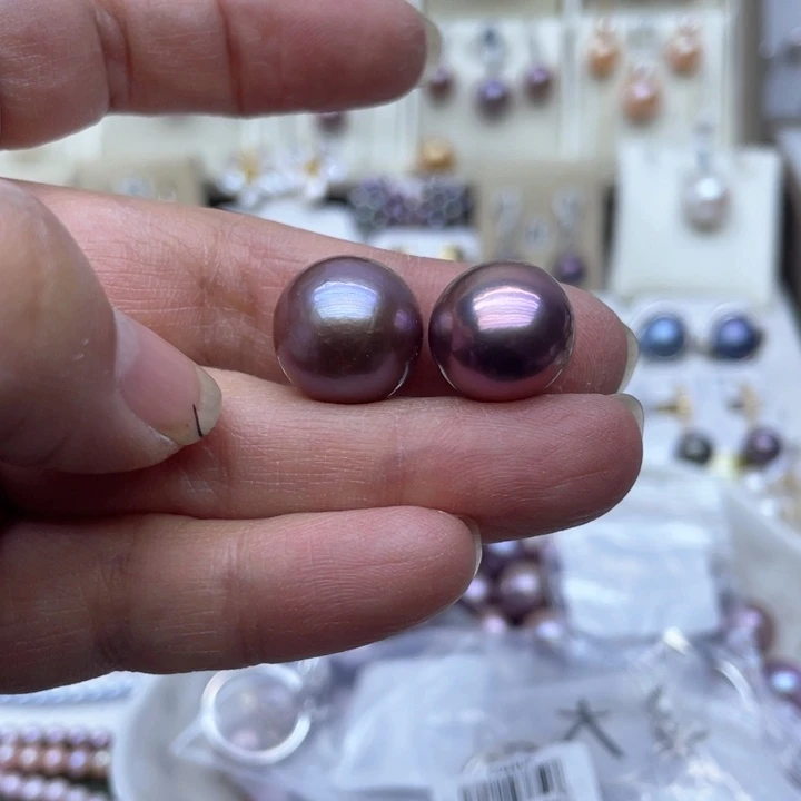 淡水珍珠戒指银S925镶嵌啵****镜