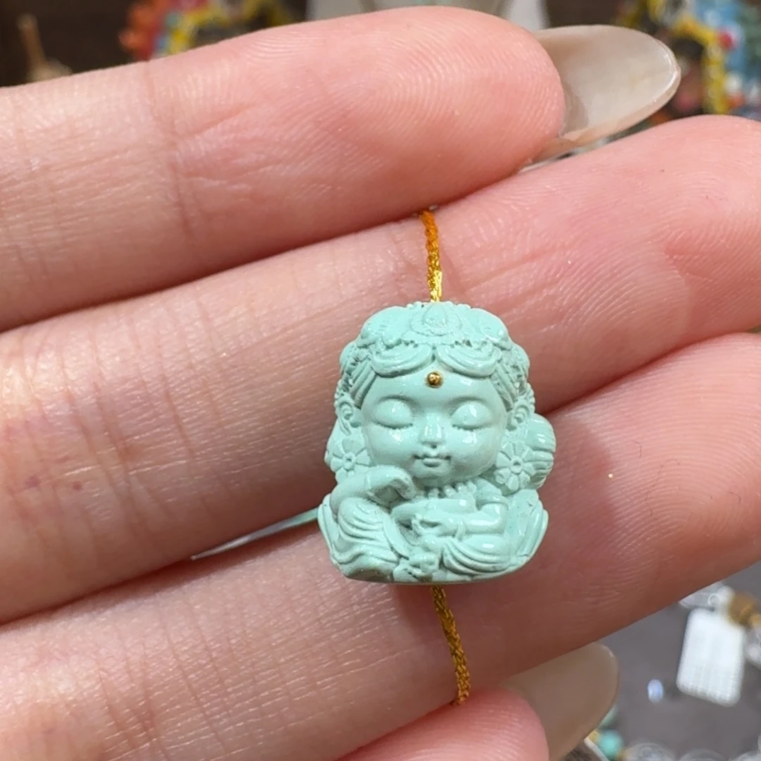 未镶嵌绿松石珠宝半成品度母配饰