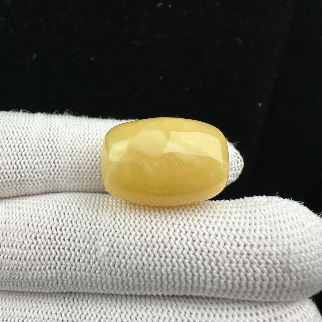 M5607天然原矿蜜蜡 妖花桶珠16x22mm 3.8克抖音基地质检发货