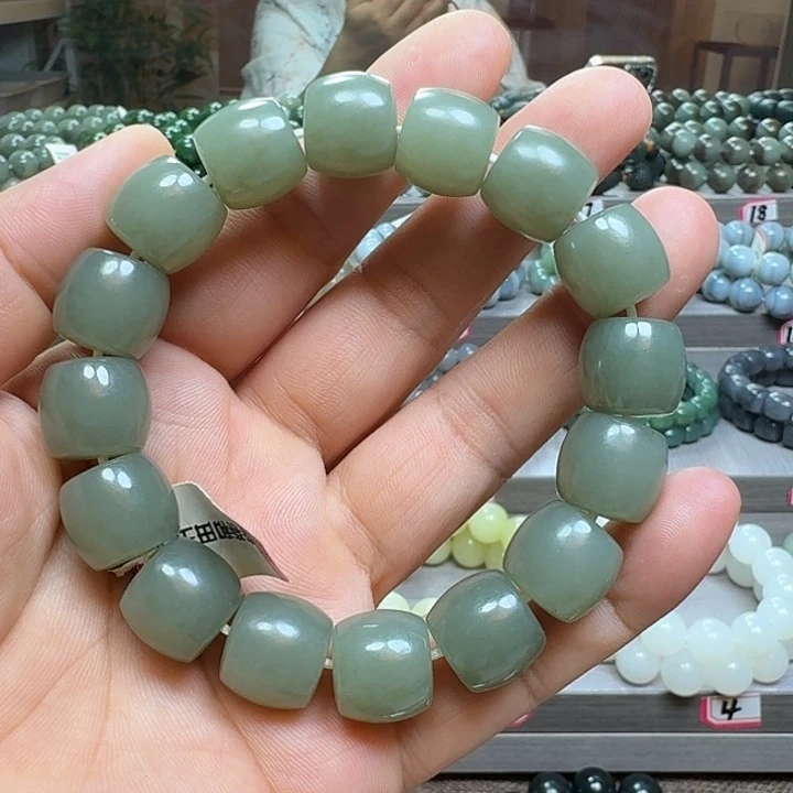 手链未镶嵌和田玉新疆且末蓝直切卡14