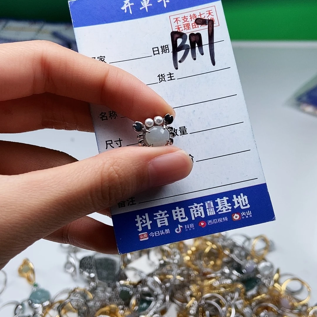 翡翠未镶嵌戒指吊坠