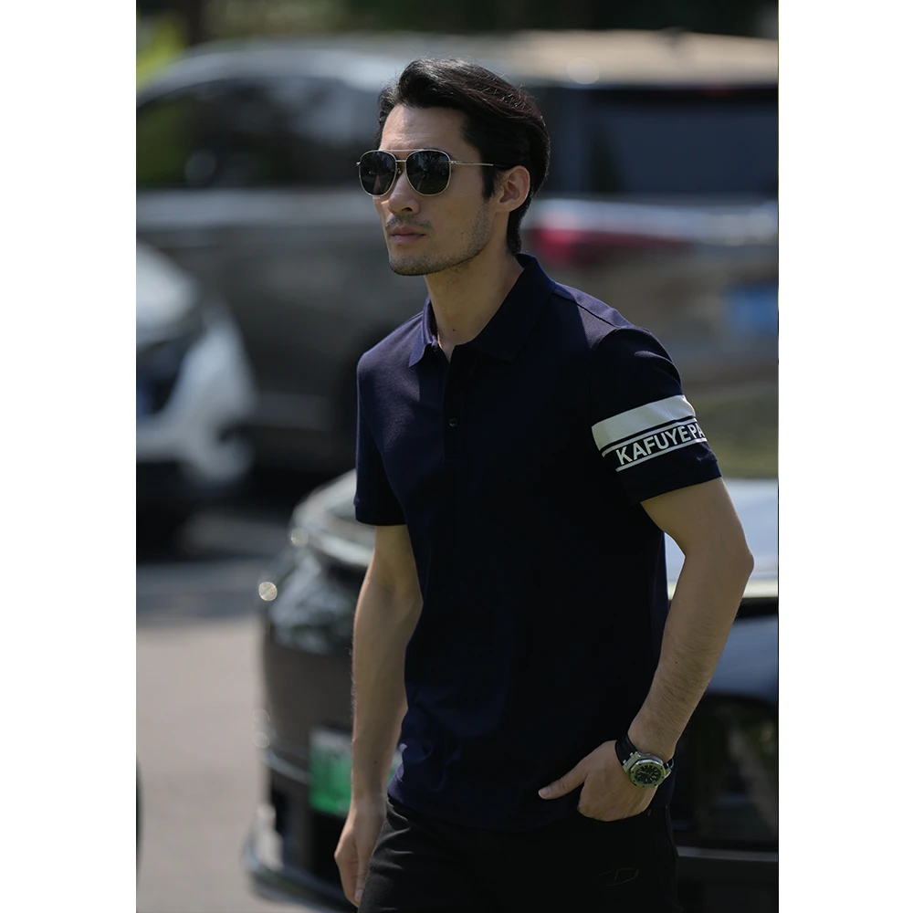 KAFUYE男士polo衫夏季T恤衫翻领半袖高品质百搭男款中年25T7776