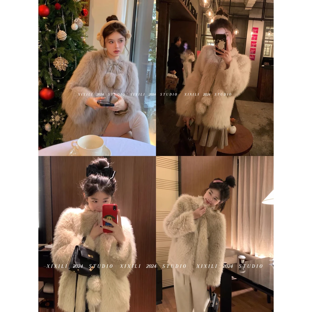 XIXILI“爱丽丝”常年稳居NO1的时髦雪球软乎乎的毛毛外套