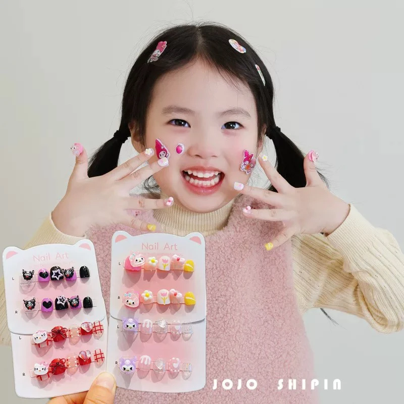 【卡通穿戴甲片】库洛米果冻胶可拆卸美甲贴礼物玩具指甲贴