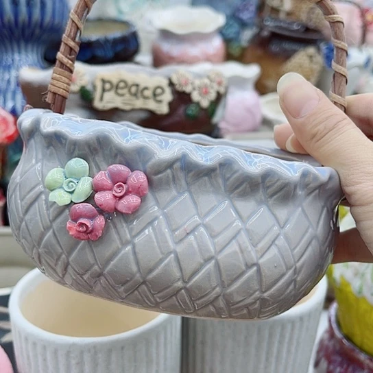 多肉绿植陶瓷花盆9:9包邮