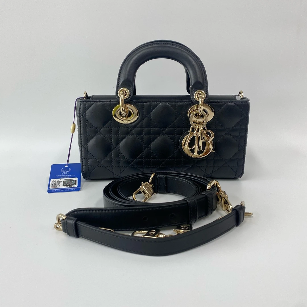 99新 DIOR/迪奥 99新 黑色金扣小号横版手提斜挎包 拆单 勿拍