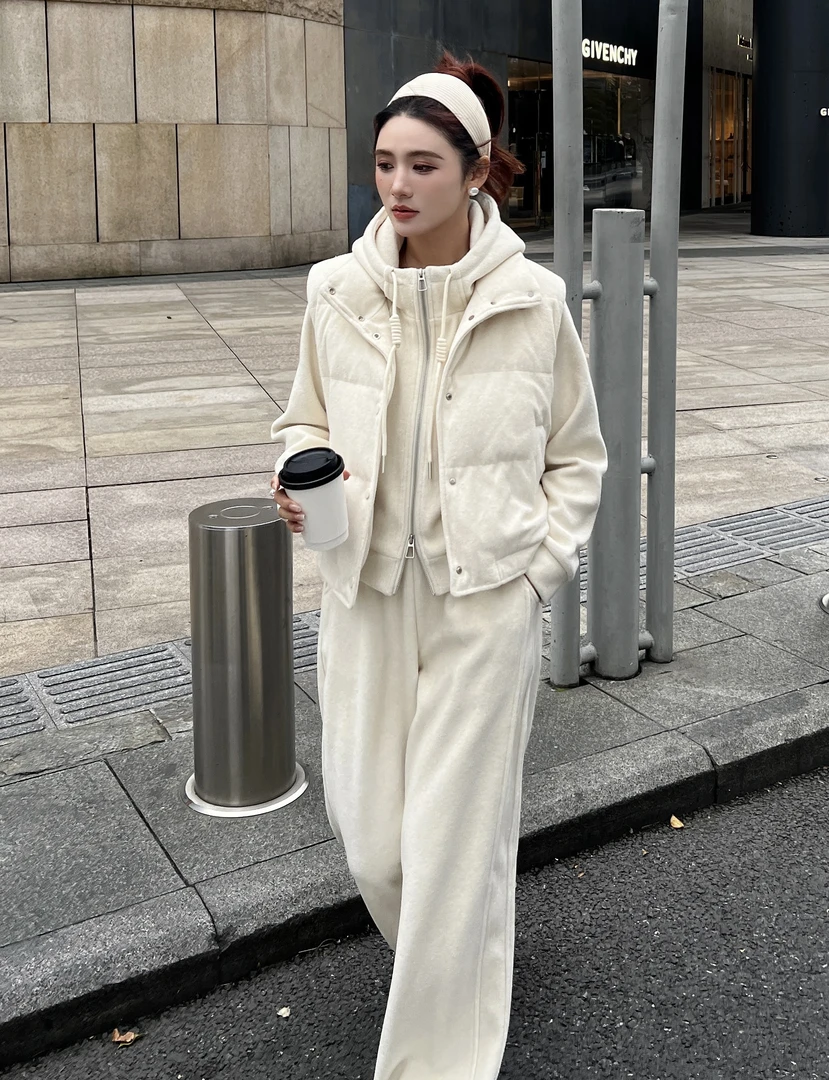 《GZZY》潮牌设计师款定制加绒加厚套装➕马甲3件套套装#24828