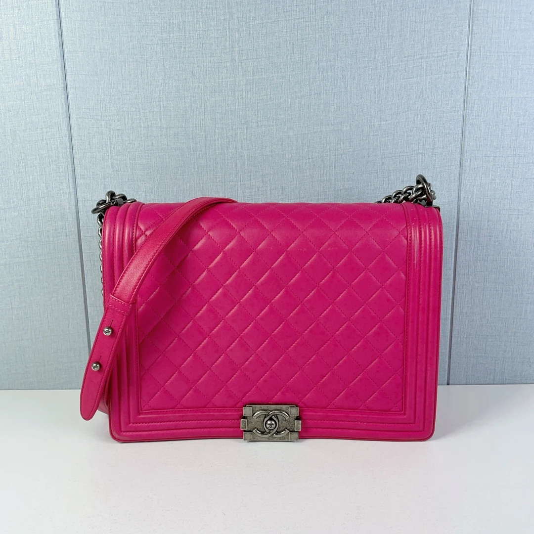 99新 Chanel/香奈儿  chanel/香奈儿 leboy 粉色 大号肩包