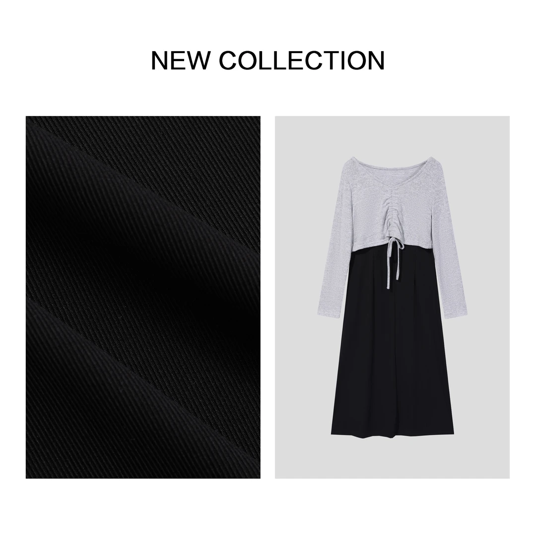 《婷婷专属》D5F30333B 春季约会 黑色吊带外披裙套装