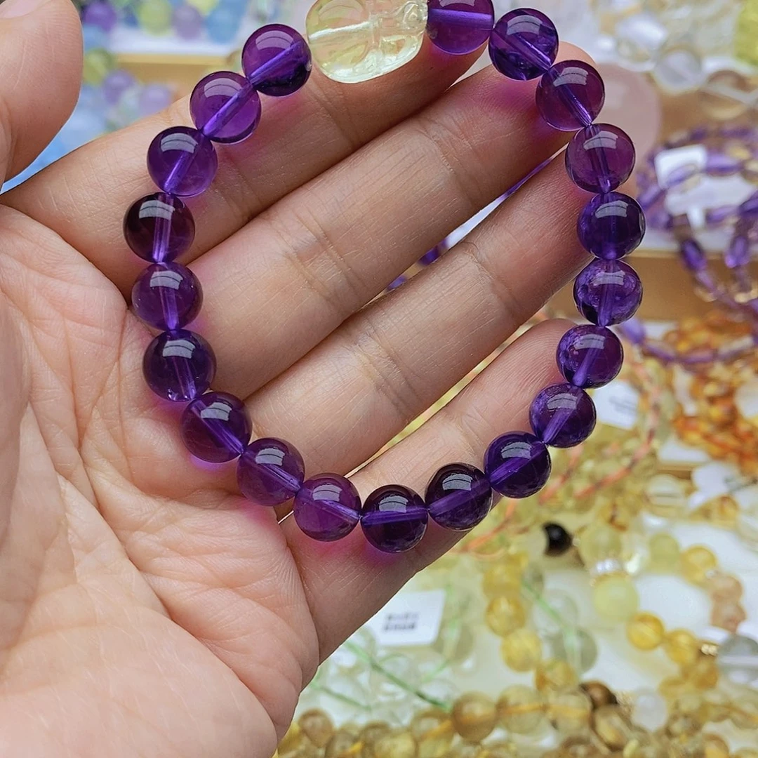 水晶手链未镶嵌紫水晶➕黄貔貅2个手链