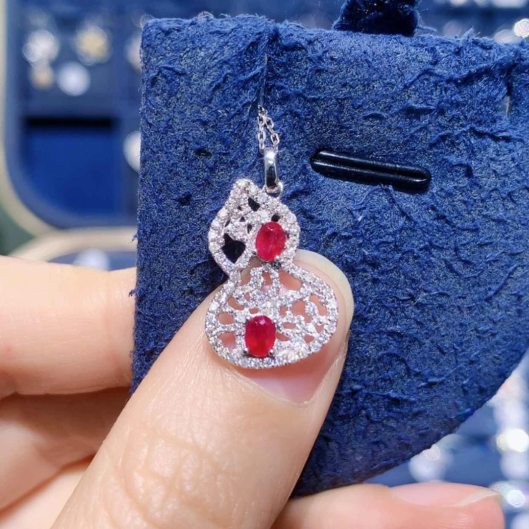 【闪购商品】颈饰18K金镶嵌红宝石葫芦项链