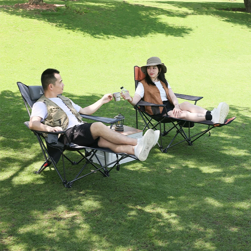四档调节户外折叠躺椅便携式钓鱼椅子沙滩露营椅午休舒适靠背椅