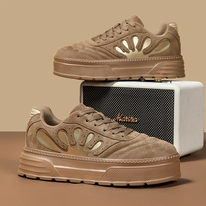 意大利幻影熊秋冬款潮牌印花板鞋厚底时尚百搭休闲运动鞋