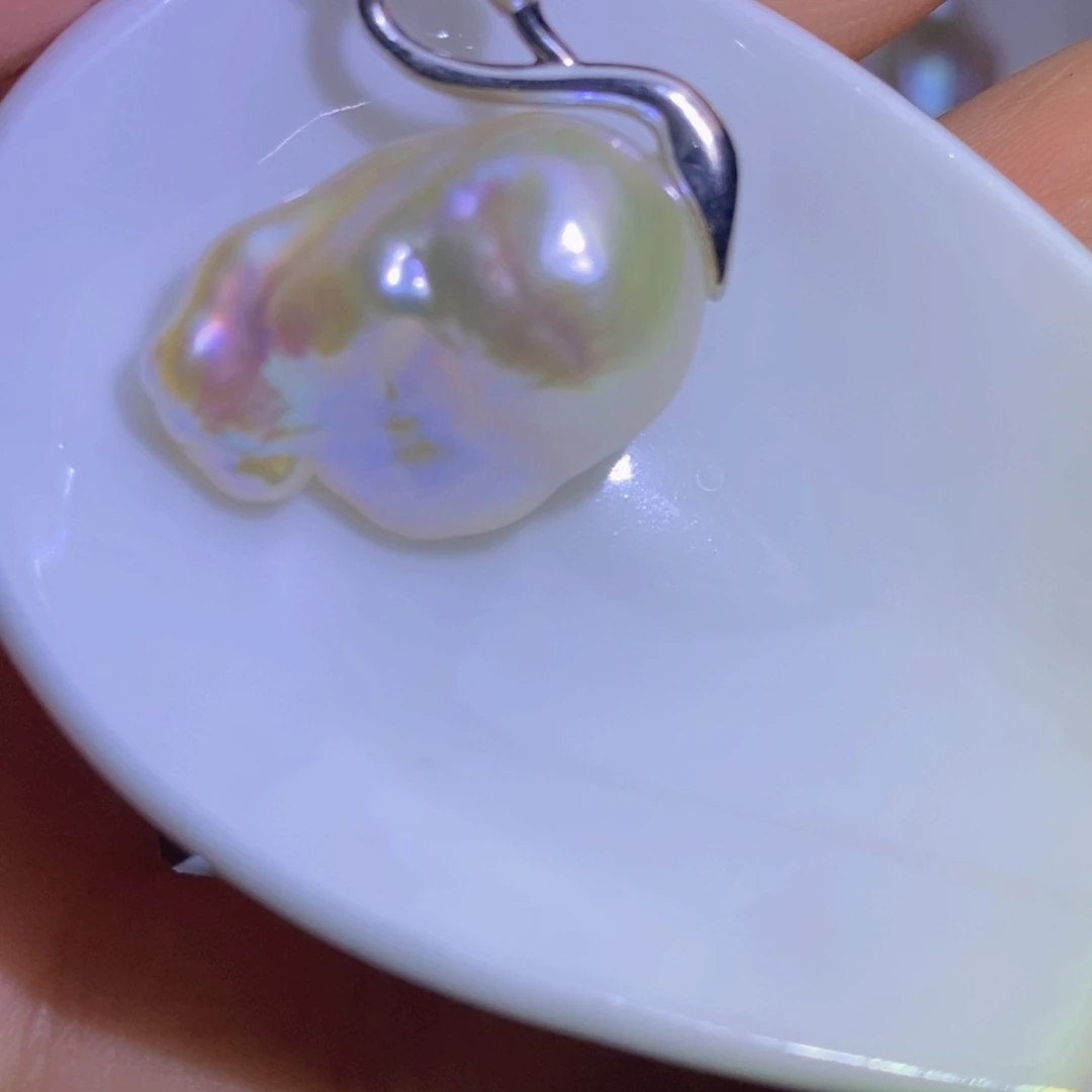 淡水珍珠银S925镶嵌淡水珍珠