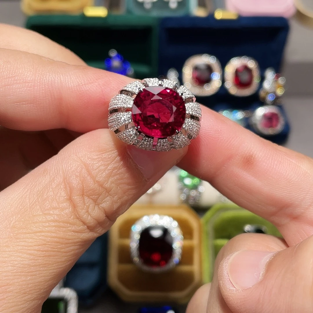 18K金镶嵌戒指碧玺6.3ct