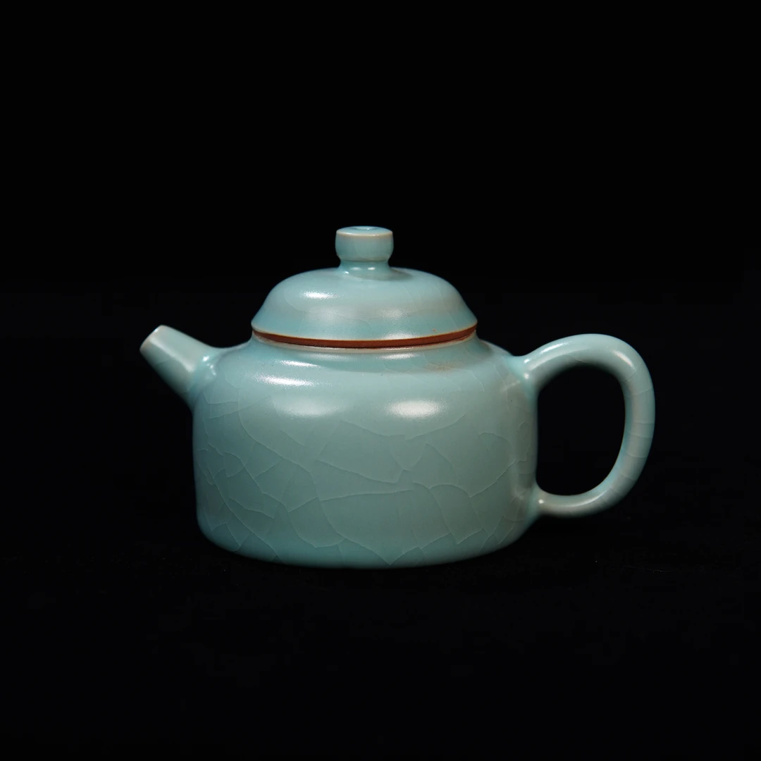 原产地原矿仿古釉清凉寺小容量茶壶全手工汝瓷泡茶器