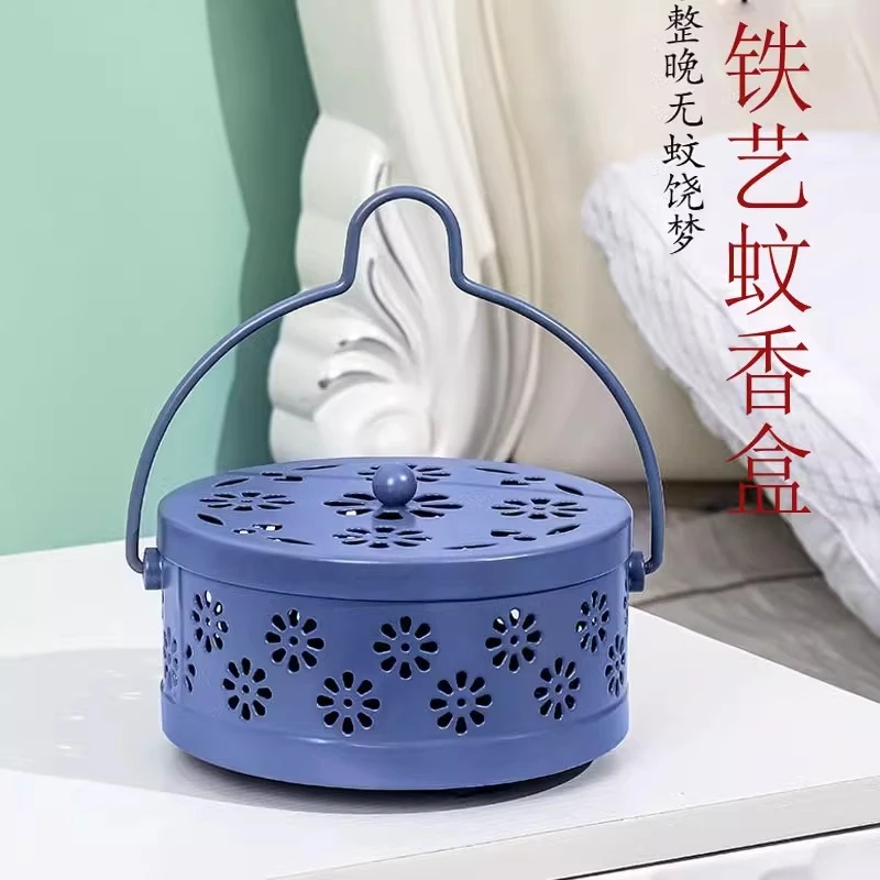 新款网格蚊香盒带盖安全蚊香盘托多功能无烟型蚊香架创意接灰通用