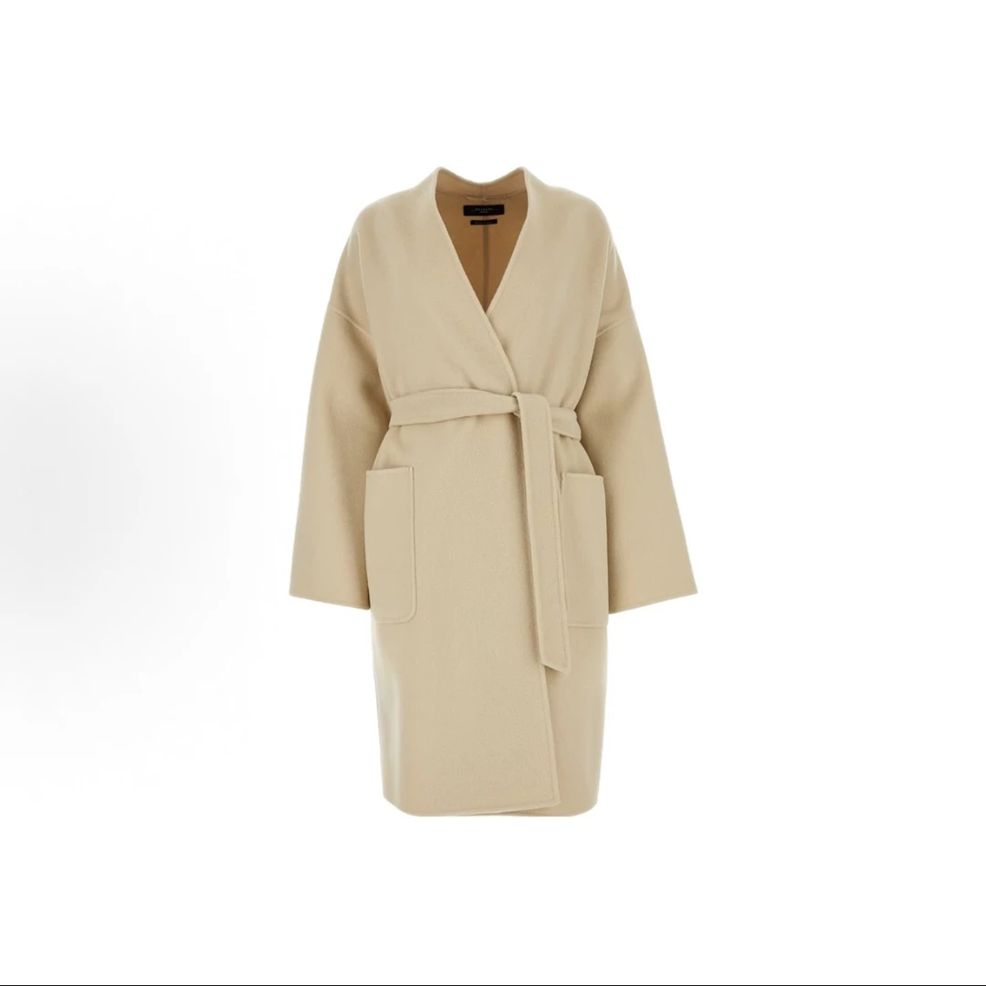 未使用 MaxMara 纯色中长款气质大衣 女款