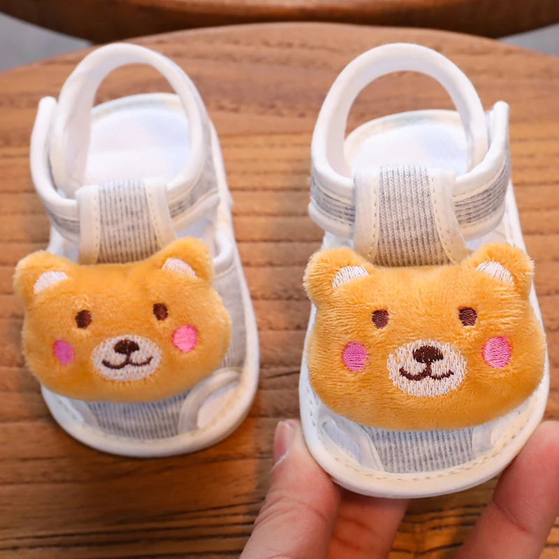夏季男女宝宝学步鞋不掉鞋3-15个月婴儿凉鞋0-1岁软底防滑魔术贴
