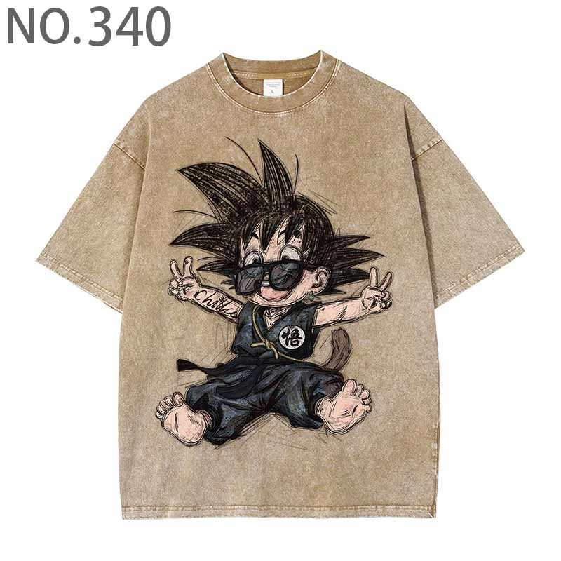 【短袖-墨镜悟空】CCT340Oversize洗水做旧宽松纯棉手绘320g