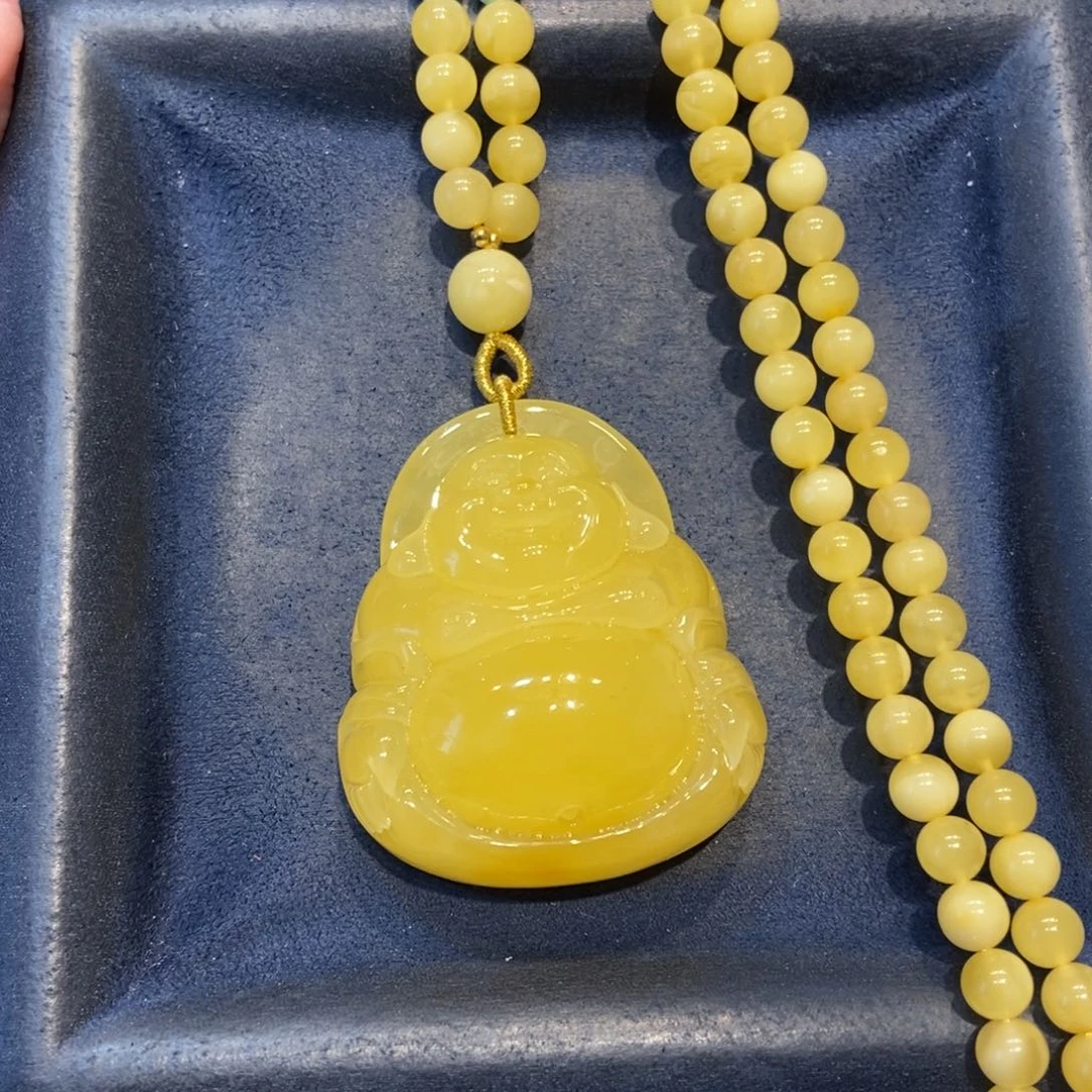 琥珀未镶嵌颈饰蜜蜡