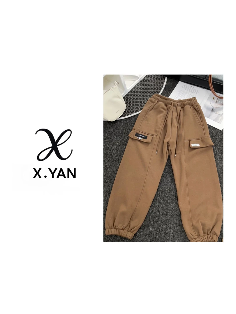 522运动裤女春季高腰卫裤休闲垂感裤子潮99051