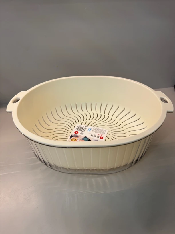 双层透明洗菜盆多功能沥水篮家用果蔬收纳神器
