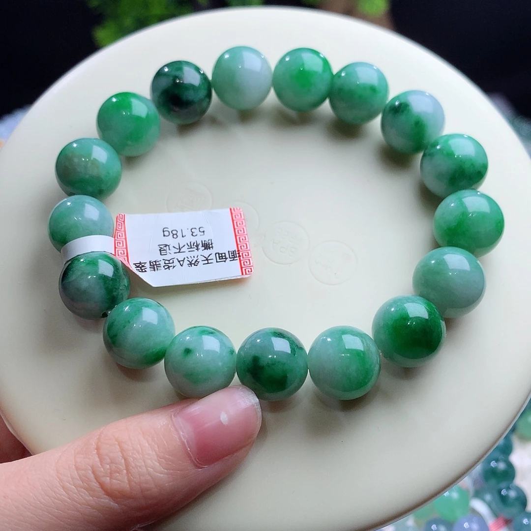 翡翠未镶嵌手串卡12+