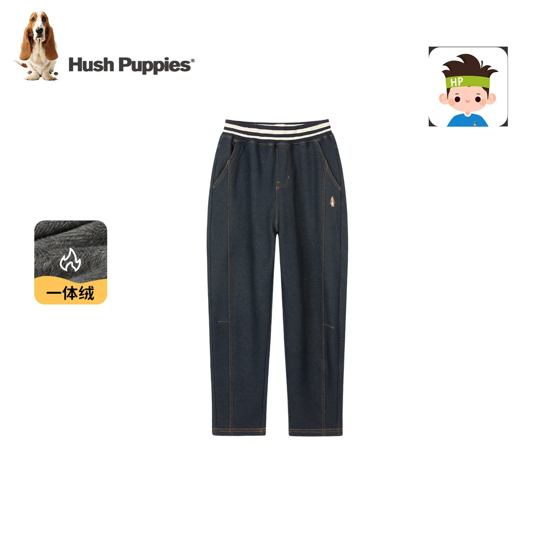【一体绒长裤】暇步士童装2025年冬季新款儿童裤子休闲简约百搭长裤