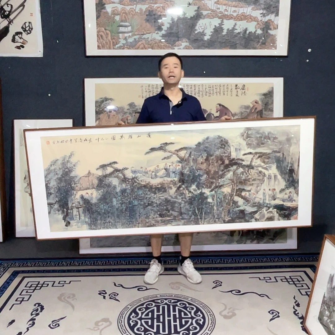 国画手绘画作品带框80/200