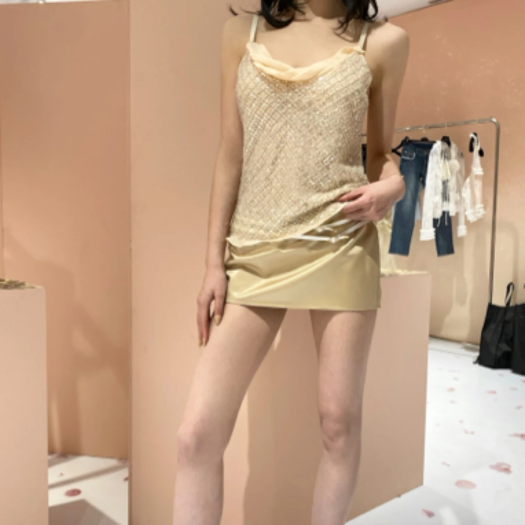 JELLOJELLO 管珠亮片吊带衫 LEAFLEAF设计师品牌