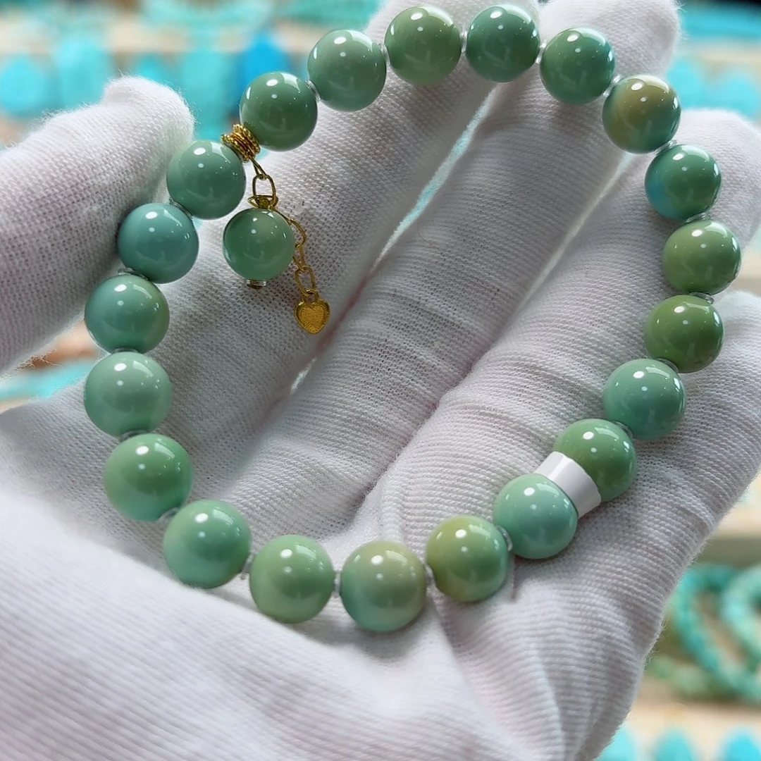 绿松石18K金镶嵌珠宝奇石