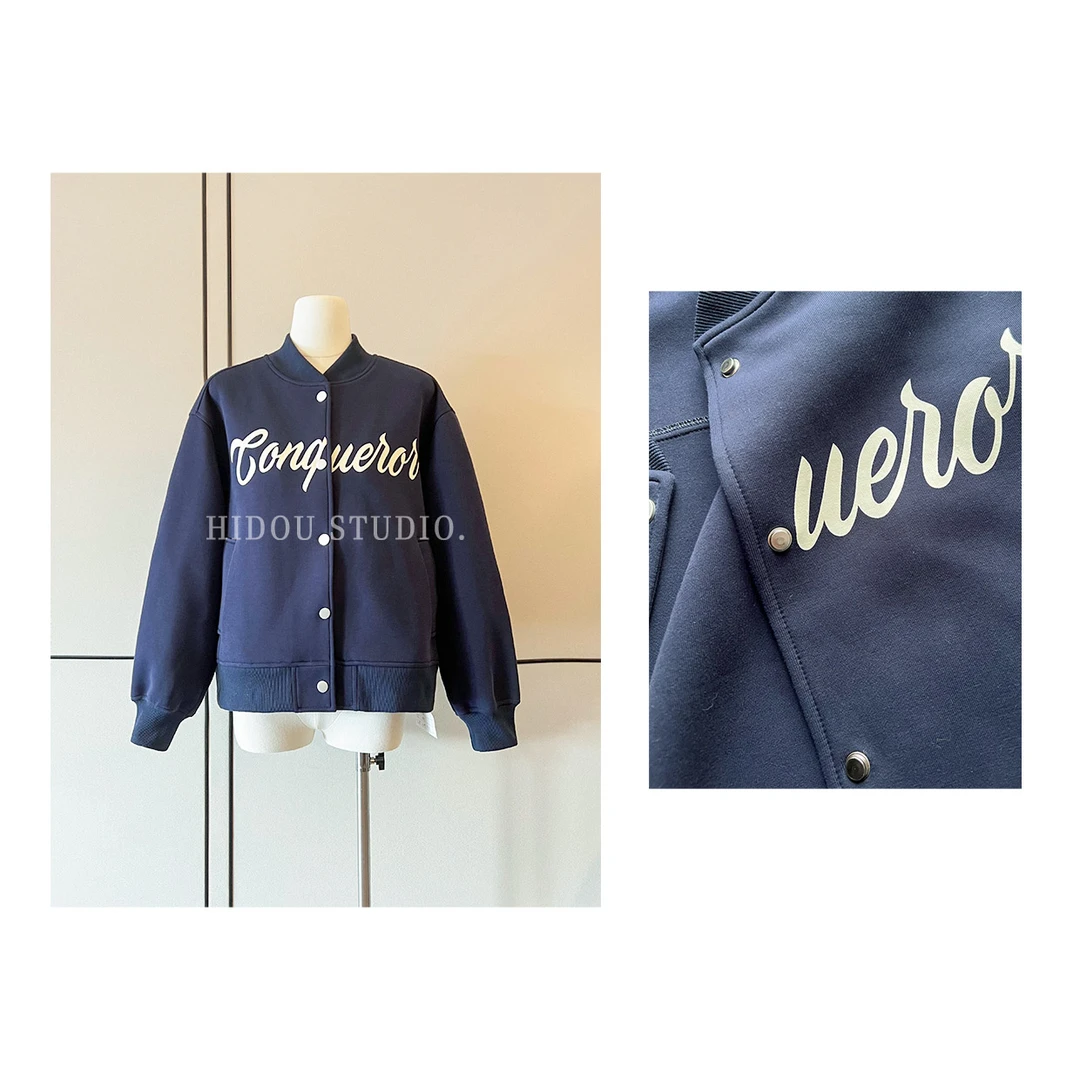 【痘痘私服】|【妮味穿搭】韩系休闲字母印花棒球服