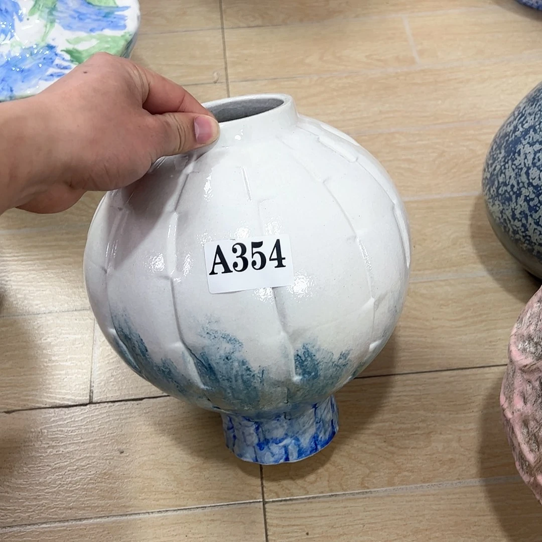 陶瓷开*354花瓶摆件创意的