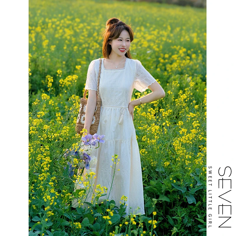 92浪漫马黛⑧七七146小个子法式温柔风显瘦天丝连衣裙女夏小美说