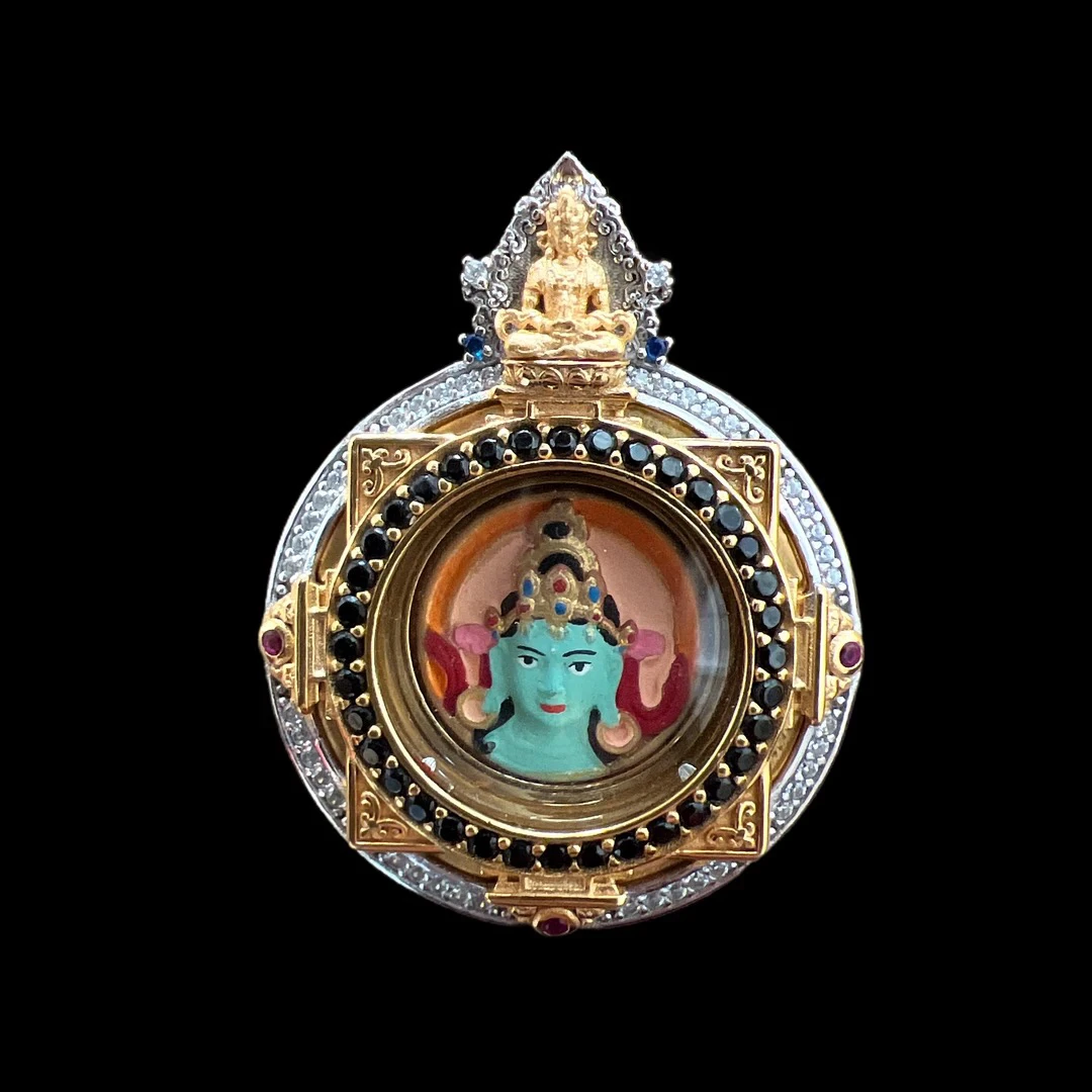 吊坠925银 V9964银吊坠（绿度母）孤品