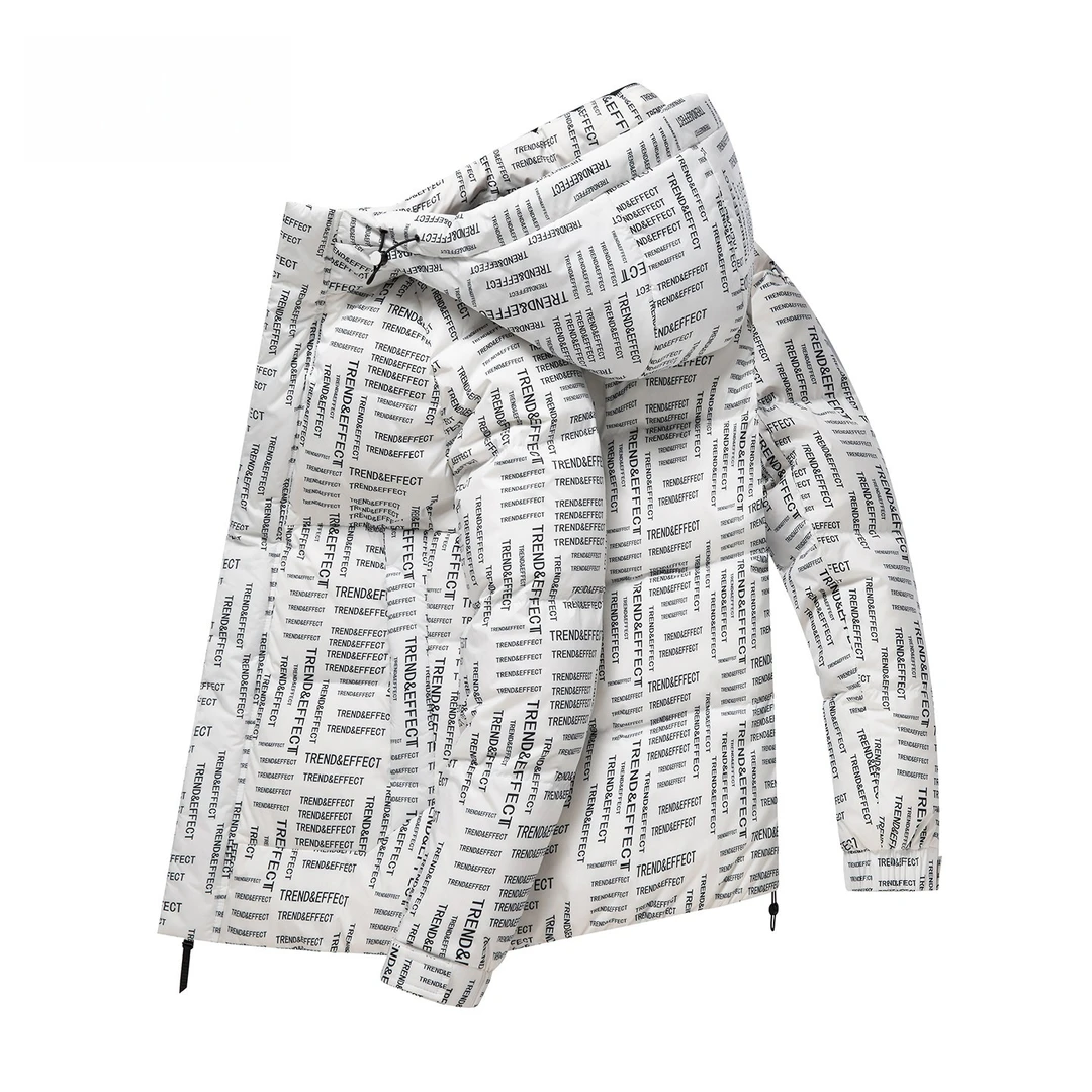 冬季加厚连帽羽绒服男短款休闲宽松保暖冬装2025新款时尚潮流外套