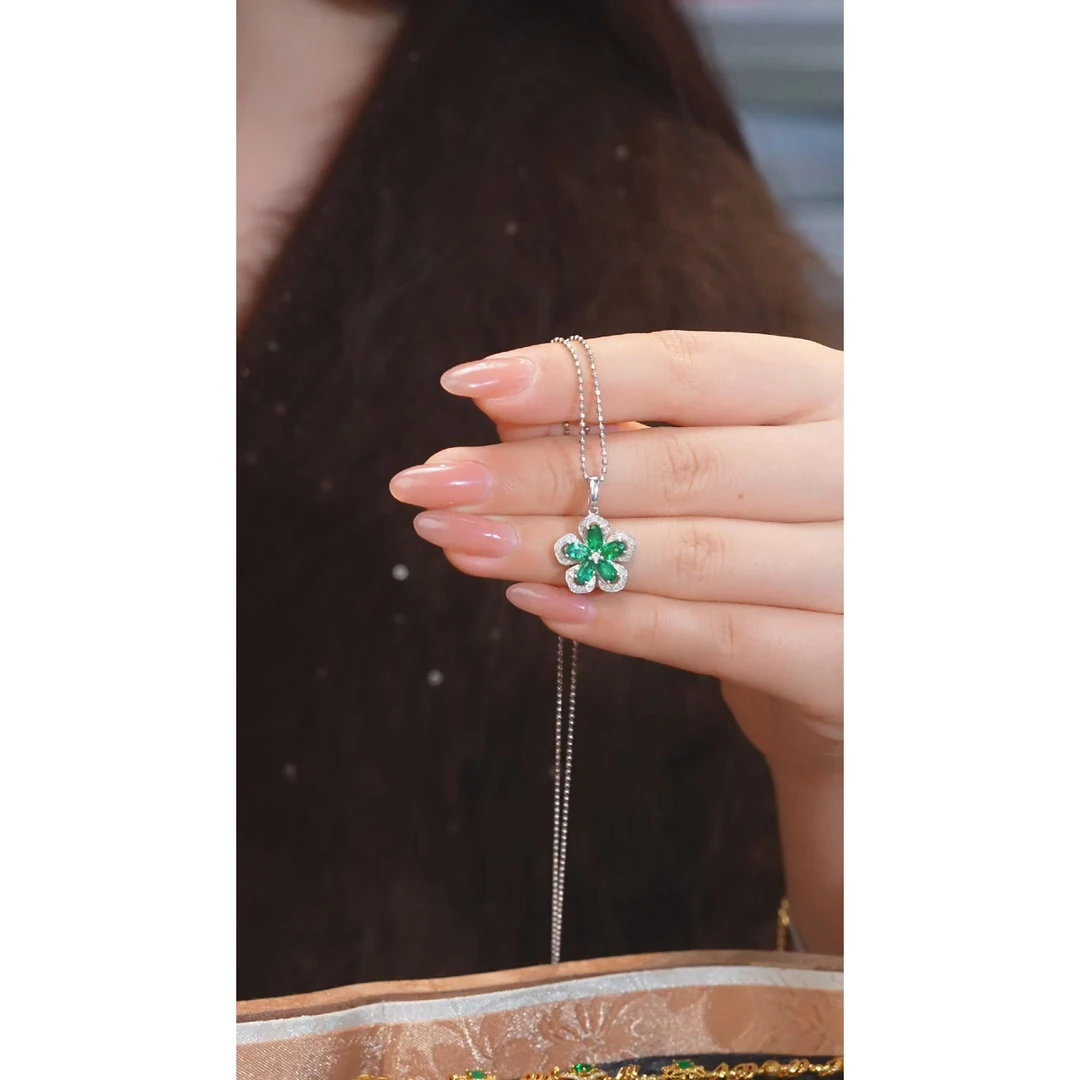 祖母绿吊坠不含链18K金镶嵌@@U1558