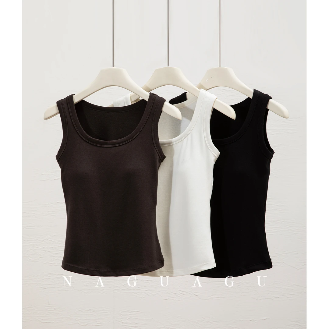 【闭眼入刚需背心】澳毛+绸丽腈纶 胸垫一体背心叠搭打底女