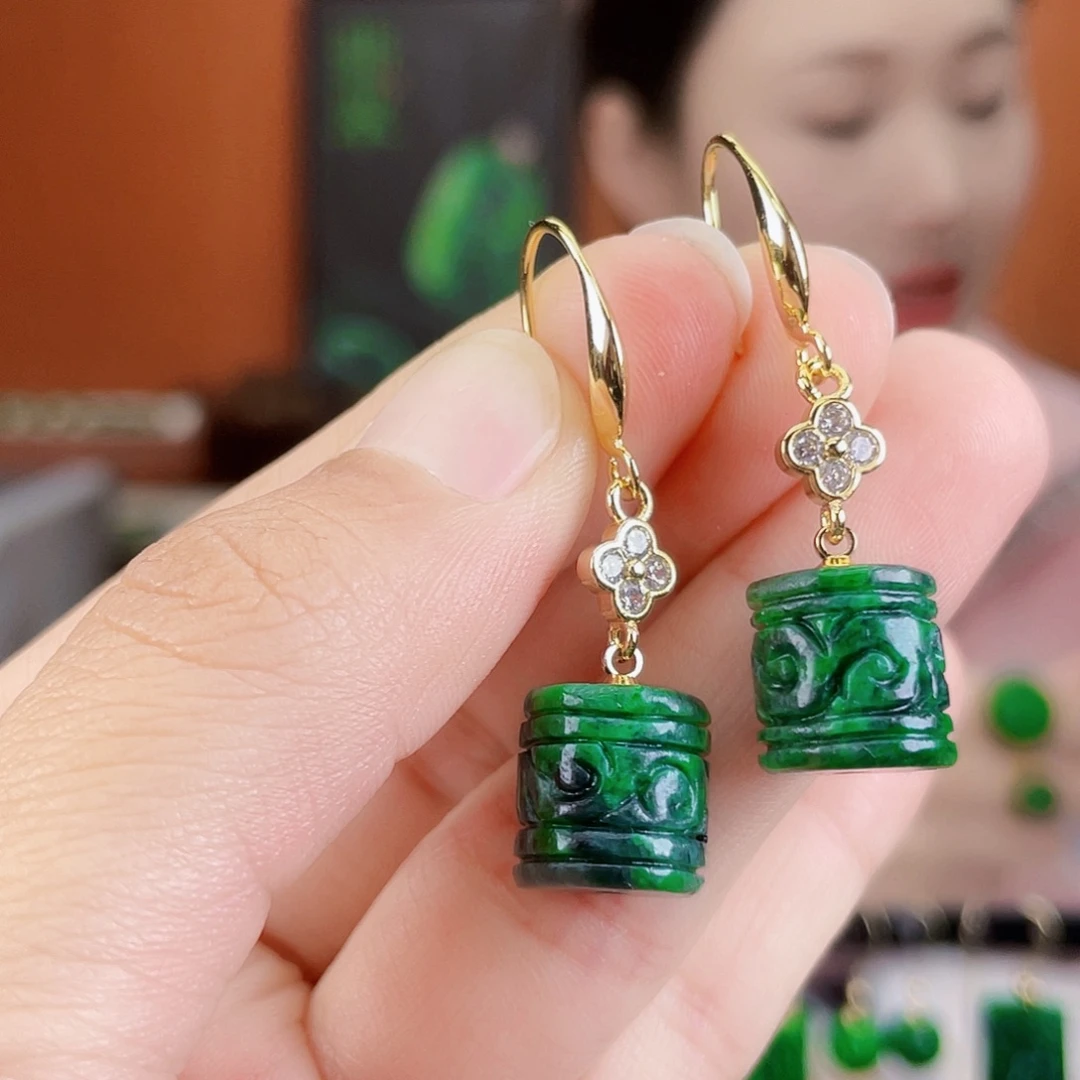 翡翠未镶嵌耳饰饰品