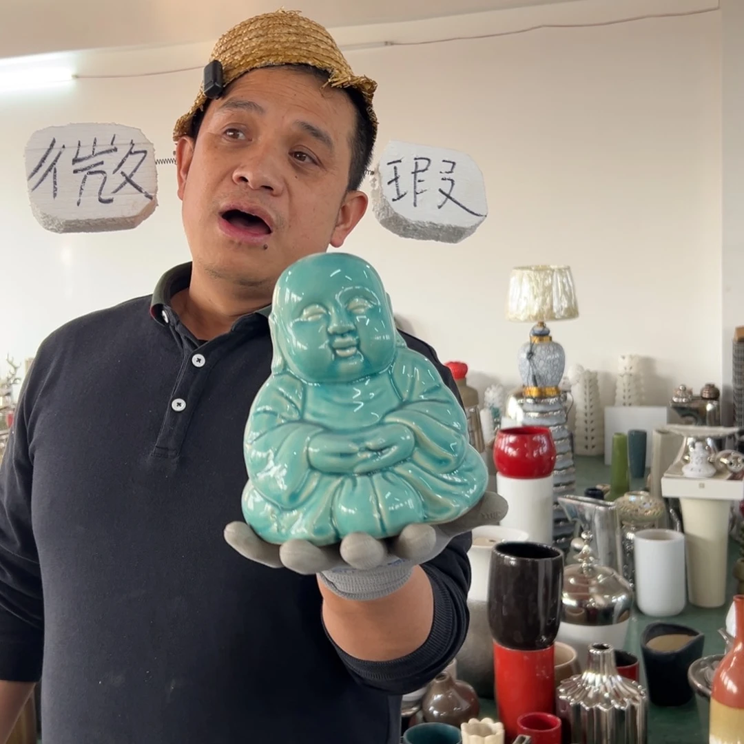 摆件28 号高中低温陶瓷瓶（部分微瑕）
