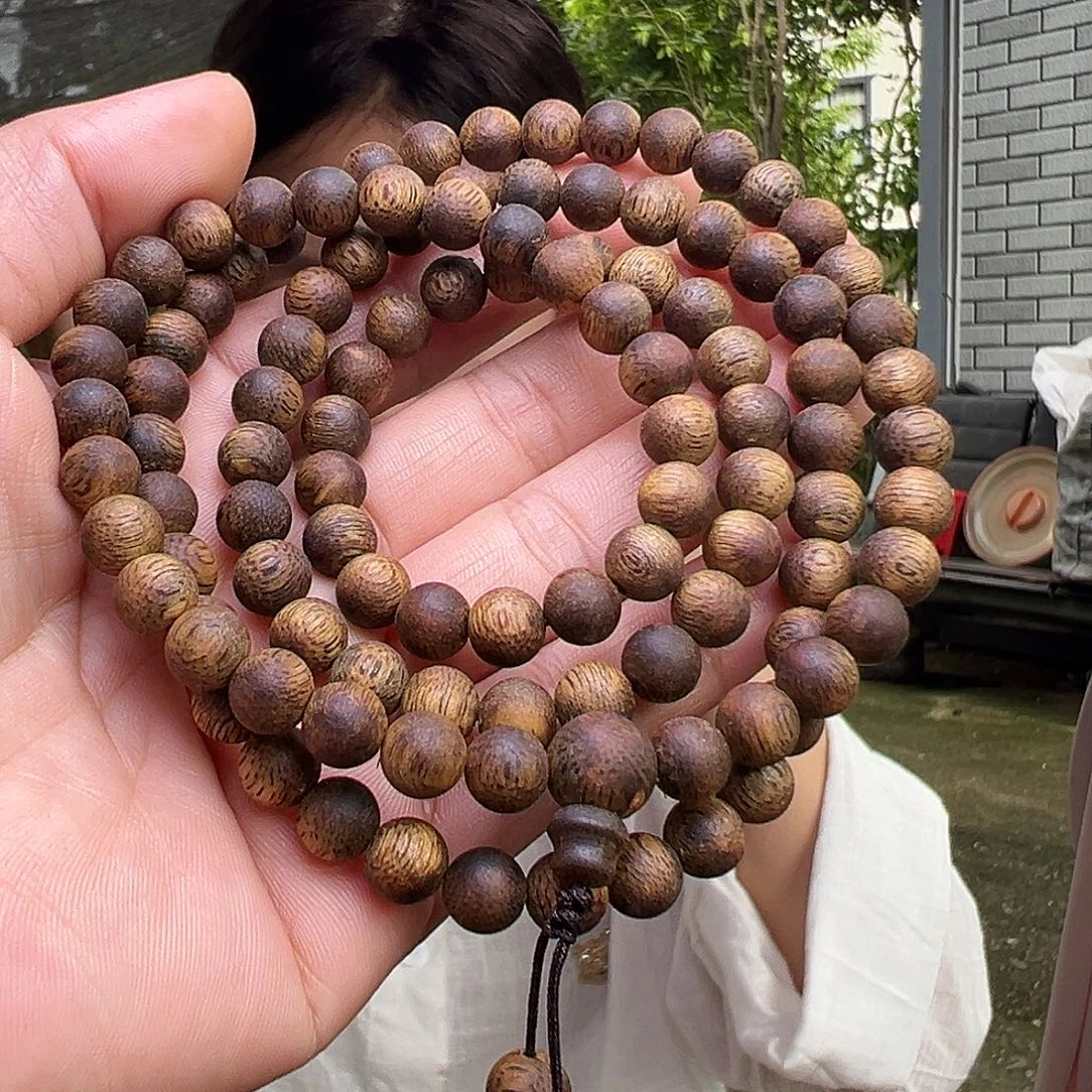 沉香手串海南莺歌绿奇楠张勺子圆珠多圈一条0.7-20克➕
