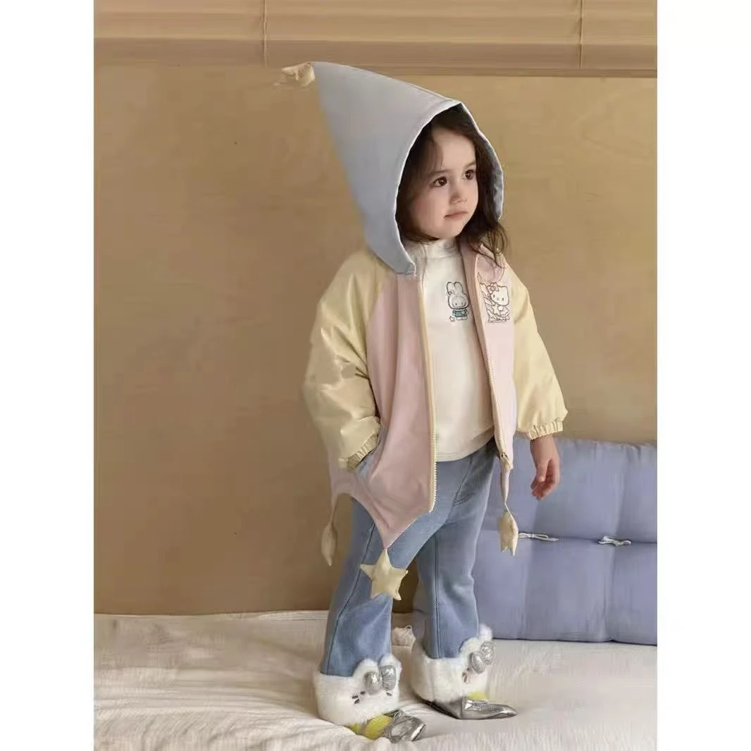 精灵帽五角星夹棉外套秋冬款2529